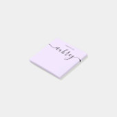 Girly Monogram Kalligrafie Minimalistisch Paarse Post-it® Notes (Schuin)