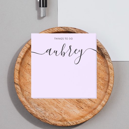 Girly Monogram Kalligrafie Minimalistisch Paarse Post-it® Notes