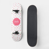 Girly Monogram leuke haarden met naam Persoonlijk Skateboard (Voorkant)