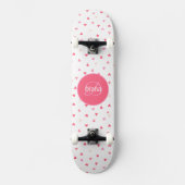 Girly Monogram leuke haarden met naam Persoonlijk Skateboard (Voorkant)