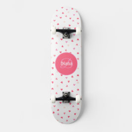 Girly Monogram leuke haarden met naam Persoonlijk Skateboard