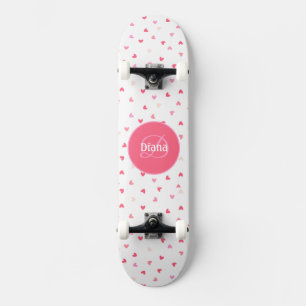 Girly Monogram leuke haarden met naam Persoonlijk Skateboard