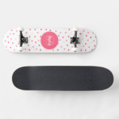 Girly Monogram leuke haarden met naam Persoonlijk Skateboard (Horizontaal)