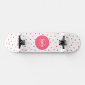 Girly Monogram leuke haarden met naam Persoonlijk Skateboard (Horizontaal)