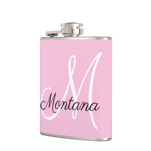 Girly Monogram Modern Pink Elegant Hand Lettered Heupfles (Links)