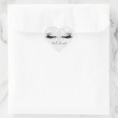 Girly Monogram Naam Glitter Wimpers Hart Grijs Sticker (Tas)