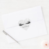 Girly Monogram Naam Glitter Wimpers Hart Grijs Sticker (Envelop)