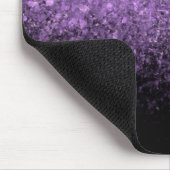 Girly Monogram Paars Glitter Sparkle & Black Muismat (Hoek)