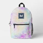 Girly Monogram Pastel Tie Dye Rugzak (Voorkant)