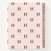 Girly Monogram Patroon Kalligrafie Naam Blush Pink Notitieboek (Achterkant)