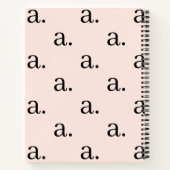 Girly Monogram Patroon Kalligrafie Naam Blush Pink Notitieboek (Achterkant)