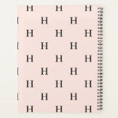 Girly Monogram Patroon Kalligrafie Naam Blush Pink Planner (Achterkant)