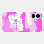 Girly Monogram Pink White Camouflage Pattern Case-Mate iPhone Case (Achterkant (horizontaal))