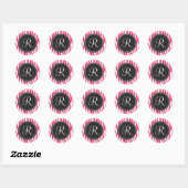 Girly Monogram Roze Zebra Print Stickers (Vel)