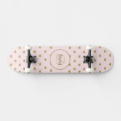 Girly Monogram Schattige Elegant met Naam Persoonlijk Skateboard (Horizontaal)