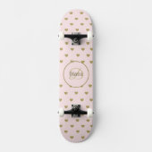 Girly Monogram Schattige Elegant met Naam Persoonlijk Skateboard (Voorkant)