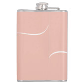 Girly Monogram Script Kalligrafie Coral Blush Pink Heupfles (Achterkant)