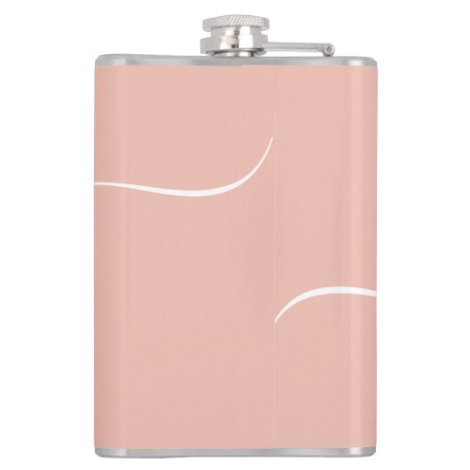 Girly Monogram Script Kalligrafie Coral Blush Pink Heupfles (Achterkant)