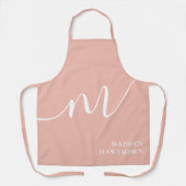 Girly Monogram Script Kalligrafie Coral Blush Pink Schort (Voorkant)