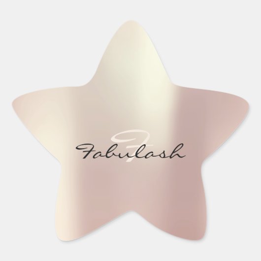 Girly Monogram Sparkly Glitter Roze Blush 16 Ster Sticker (Voorkant)