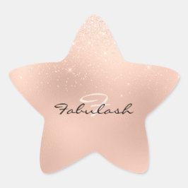 Girly Monogram Sparkly Glitter Roze Zoet 16e Ster Sticker