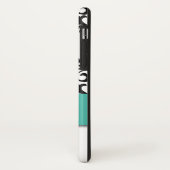 Girly Monogram Turquoise Black Swirls Damask Case-Mate iPhone Case (Achterkant/links)