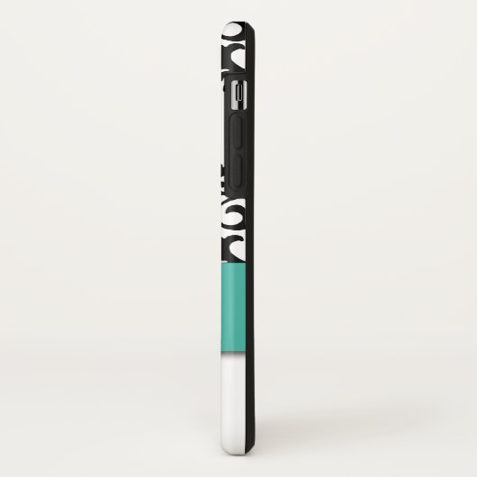 Girly Monogram Turquoise Black Swirls Damask Case-Mate iPhone Case (Achterkant/links)