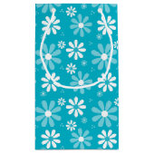 Girly Monogram Turquoise Daisy Flowers met naam Klein Cadeauzakje (Achterkant)