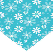 Girly Monogram Turquoise Daisy Flowers met naam Korte Tafelloper (Hoek)