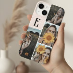 Girly Monogram Vintage Photo Blush Pink iPhone 14 Hoesje<br><div class="desc">Het minimalistische hoesje kenmerkt monogram in  doopvont.</div>