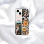 Girly Monogram Vintage Photo Blush Pink iPhone 14 Hoesje<br><div class="desc">Het minimalistische hoesje kenmerkt monogram in  doopvont.</div>