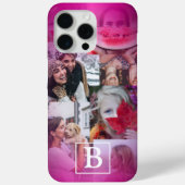 Girly Monogrammed 6 Fotocollage Roze Gradiënt Case-Mate iPhone Case (Achterkant)