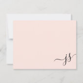 Girly Monogrammed Kalligrafie Blush Roze Notitiekaartje (Voorkant)