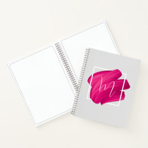 Girly Monogrammed Lipstick Smear Paint Smudge Notitieboek