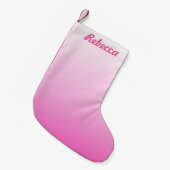 Girly Monograms Ombre Dusty roos Blush Pink Kleine Kerstsok (Voorkant (Hangend))