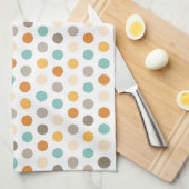 Girly Multi Color Polka Dots Oranje Blue Theedoek (Quarter Fold)