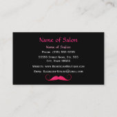 Girly Mustache Pink en Black Leopard Hair Salon Visitekaartje (Achterkant)