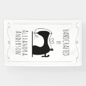 Girly  naaimachine handwerk minimaal spandoek (Horizontaal)