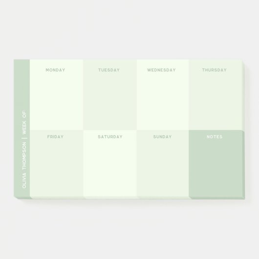 Girly Naam Groene School Weekly Planner Notitieblo Post-it® Notes (Voorkant)
