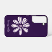 Girly Naam Violet Blush Flower Doodle Samsung Galaxy Hoesje (Achterkant horizontaal)