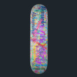 Girly Name Collage Skateboard met bloemen<br><div class="desc">Dit skateboard heeft een leuk meisjesachtig ontwerp van bloemen met een blauwe achtergrond en een collage van elke naam. Leuk cadeau voor een meisje dat op een skateboard zit. Het ontwerp is gepersonaliseerd,  zodat u het kunt aanpassen door de naam te wijzigen in alles wat u wilt.</div>