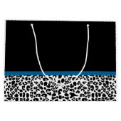 Girly Name Leopard Print  Cobalt Blue Ribbon Large Cadeautasje (Achterkant)