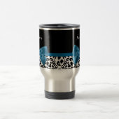 Girly Name Leopard Print  Cobalt Blue Ribbon Reisbeker (Center)