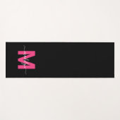 Girly Name Monogram Zwart Roze Yogamat (Voorkant (horizontaal))