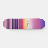 GIrly Name Paars Pink Beach Sunset Ocean Waves Persoonlijk Skateboard (Horizontaal)