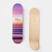 GIrly Name Paars Pink Beach Sunset Ocean Waves Persoonlijk Skateboard (Voorkant)
