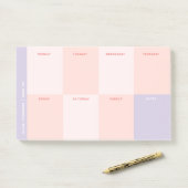 Girly Name Purple Pink School Weekly Planner Post-it® Notes (Op bureau)
