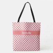Girly Named Pink & White Polka Dot Canvas tas (Voorkant)