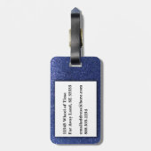 Girly Navy Blue Silver Ombre Glitter Sparkles Bagagelabel (Achterkant verticaal)