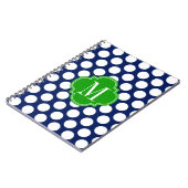 Girly Navy & Green Big Stippen Monogrammed Notitieboek (Linkerzijde)